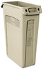 A Picture of product RCP-354060BG Rubbermaid® Commercial Slim Jim® with Venting Channels,  Rectangular, Plastic, 23gal, Beige