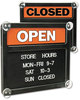 A Picture of product USS-3727 Headline® Sign Double-Sided Open/Closed Sign,  14 3/8 x 12 3/8