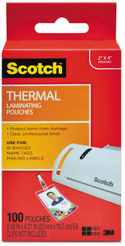 Scotch™ Laminating Pouches,  5 mil, 4 1/4 x 2 1/5, 100/Pack