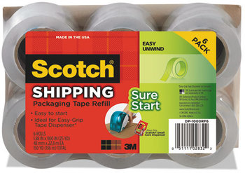 Scotch® Sure Start Shipping Packaging Tape,  1.88" x 25yds, 6/Pack