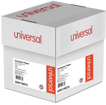 Universal® Printout Paper 3-Part, 15 lb Bond Weight, 9.5 x 11, White/Canary/Pink, 1,200/Carton