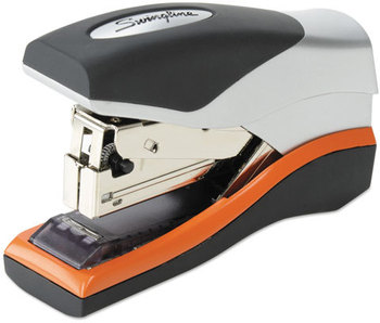 Swingline® Optima® 40 Compact Stapler,  Half Strip, 40-Sheet Capacity, Black/Silver/Orange