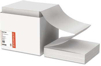 Universal® Printout Paper 1-Part, 0.5" Standard Perforation, 20 lb Bond Weight, 9.5 x 11, White, 2,400/Carton