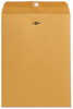 A Picture of product UNV-41907 Universal® Kraft Clasp Envelope #10 1/2, Square Flap, Clasp/Gummed Closure, 9 x 12, Brown 100/Box
