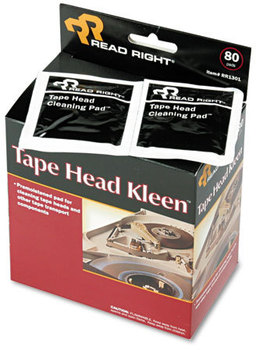 Read Right® Tape Head Kleen Pad™,  Individually Sealed Pads, 5 x 5, 80/Box