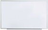 A Picture of product UNV-43625 Universal® Deluxe Melamine Dry Erase Board 60 x 36, White Surface, Silver Anodized Aluminum Frame
