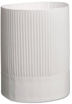 Royal Fluted Adjustable Paper Chef's Hats. 9 in. Tall. White. 12 count.