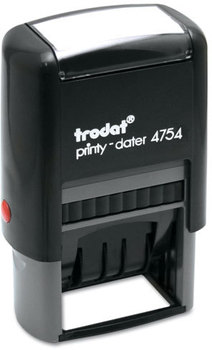 Trodat® Economy 5-in-1 Date Stamp,  Dater, Self-Inking, 1 5/8 x 1, Blue/Red