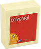 A Picture of product UNV-35672 Universal® Self-Stick Note Pads 3" x 5", Yellow, 100 Sheets/Pad, 12 Pads/Pack