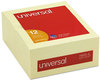 A Picture of product UNV-35672 Universal® Self-Stick Note Pads 3" x 5", Yellow, 100 Sheets/Pad, 12 Pads/Pack