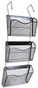 A Picture of product UNV-20011 Universal® Deluxe Mesh Three-Pack Wall Files 3 Sections, Letter Size, 14.13" x 3.38" 8.5", Black