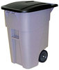 A Picture of product RCP-9W27GY Rubbermaid® Commercial Square Brute® Rollout Container,  Square, Plastic, 50gal, Gray