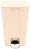 A Picture of product 561-132 Rubbermaid® Commercial Step-On Receptacle,  Rectangular, Polyethylene, 23gal, Beige