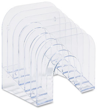 Rubbermaid® Optimizers™ Multifunctional Six-Tier Jumbo Incline Sorter,  Plastic, 9 3/8 x 10 1/2 x 7 3/8, Clear