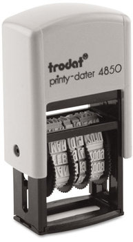 Trodat® Economy Micro 5-in-1 Date Stamp,  Dater, Self-Inking, 1 x 3/4, Blue/Red