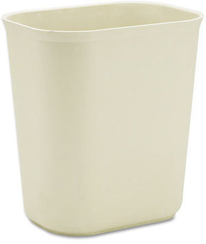 Rubbermaid® Commercial Fiberglass Wastebasket,  Rectangular, Fiberglass, 3.5gal, Beige