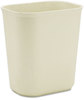 A Picture of product RCP-254100BG Rubbermaid® Commercial Fiberglass Wastebasket,  Rectangular, Fiberglass, 3.5gal, Beige
