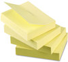 A Picture of product UNV-28068 Universal® Recycled Self-Stick Note Pads 3" x Yellow, 100 Sheets/Pad, 18 Pads/Pack