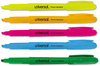 A Picture of product UNV-08850 Universal™ Pocket Highlighters Assorted Ink Colors, Chisel Tip, Barrel 5/Set