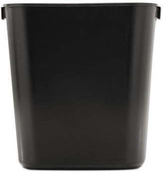 Rubbermaid® Commercial Deskside Plastic Wastebasket,  Rectangular, 3 1/2 gal, Black