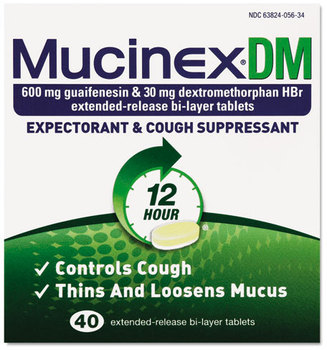Mucinex® DM Expectorant and Cough Suppressant,  40 Tablets/Box