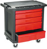 A Picture of product RCP-773488 Rubbermaid® Commercial Five-Drawer Mobile Workcenter,  32 1/2w x 20d x 33 1/2h, Black Plastic Top