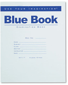 Roaring Spring® Examination Blue Book,  Legal Rule, 8-1/2 x 7, White, 8 Sheets/16 Pages