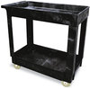 A Picture of product RCP-9T6600BLA Rubbermaid® Commercial Service/Utility Carts,  Two-Shelf, 17w x 38d x 31h, Black