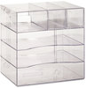 A Picture of product RUB-94600ROS Rubbermaid® Optimizers™ Multifunctional Four-Way Organizer with Drawers,  Plastic, 10 x 13 1/4 x 13 1/4, Clear