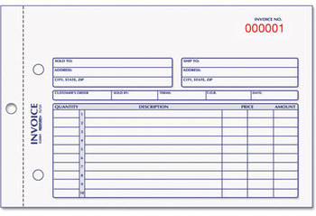 Rediform® Invoice Book,  5 1/2 x 7 7/8, Carbonless Duplicate, 50 Sets/Book