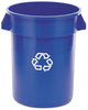 A Picture of product RCP-263273BE Rubbermaid® Commercial Brute® Recycling Container,  Round, 32 gal, Blue