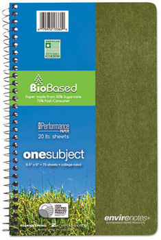 Roaring Spring® Environotes® Sugarcane Notebook,  9 1/2 x 6, 1 Subj, 80 Sheets, College, Assorted