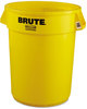 A Picture of product RCP-2632YEL Rubbermaid® Commercial Round Brute® Container,  Plastic, 32 gal, Yellow