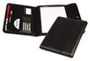 A Picture of product SAM-70890 Samsill® Professional Tri-Fold Padfolio™ with Calculator,  Writing Pad, Vinyl, Black
