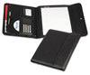A Picture of product SAM-70890 Samsill® Professional Tri-Fold Padfolio™ with Calculator,  Writing Pad, Vinyl, Black