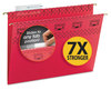 A Picture of product SMD-64043 Smead™ TUFF® Hanging Folders with Easy Slide™ Tab Letter Size, 1/3-Cut Tabs, Red, 18/Box