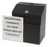 A Picture of product SAF-4232BL Safco® Steel Suggestion/Key Drop Box with Locking Top, 7 x 6 8.5, Black Powder Coat Finish