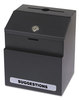 A Picture of product SAF-4232BL Safco® Steel Suggestion/Key Drop Box with Locking Top, 7 x 6 8.5, Black Powder Coat Finish