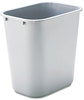 A Picture of product RCP-295600GY Rubbermaid® Commercial Deskside Plastic Wastebasket,  Rectangular, 7 gal, Gray