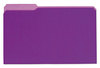 A Picture of product UNV-15305 Universal® Interior File Folders 1/3-Cut Tabs: Assorted, Legal Size, 11-pt Stock, Violet, 100/Box