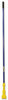 A Picture of product 966-293 Rubbermaid Gripper® Clamp Style Wet Mop Handle, Plastic Yellow Head, Fiberglass Handle. Blue. 60". Should be used with 5" headband mops only.