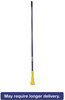 A Picture of product 966-293 Rubbermaid Gripper® Clamp Style Wet Mop Handle, Plastic Yellow Head, Fiberglass Handle. Blue. 60". Should be used with 5" headband mops only.