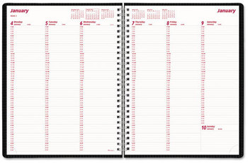 Brownline® DuraFlex Weekly Planner 11 x 8.5, Black Cover, 12-Month (Jan to Dec): 2024