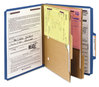 A Picture of product SMD-14077 Smead™ Six-Section Pressboard Top Tab Pocket-Style Classification Folders with SafeSHIELD® Coated Fasteners 6-Section Pocket 6 2 Dividers, Letter Size, Dark Blue, 10/BX