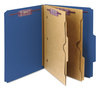 A Picture of product SMD-14077 Smead™ Six-Section Pressboard Top Tab Pocket-Style Classification Folders with SafeSHIELD® Coated Fasteners 6-Section Pocket 6 2 Dividers, Letter Size, Dark Blue, 10/BX