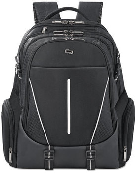 Solo Active Laptop Backpack,  17.3", 12 1/2" x 6 1/2" x 19", Black