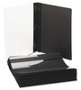 A Picture of product UNV-56116 Universal® Clear Front Report Cover with Fasteners Three-Prong Fastener, 0.5" Capacity, 8.5 x 11, Clear/Black, 25/Box