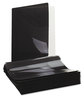 A Picture of product UNV-56116 Universal® Clear Front Report Cover with Fasteners Three-Prong Fastener, 0.5" Capacity, 8.5 x 11, Clear/Black, 25/Box