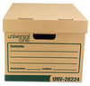 A Picture of product UNV-28224 Universal® Recycled Heavy-Duty Record Storage Box Letter/Legal Files, Kraft/Green, 12/Carton