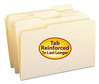 A Picture of product SMD-15334 Smead™ Reinforced Tab Manila File Folder Folders, 1/3-Cut Tabs: Assorted, Legal Size, 0.75" Expansion, 11-pt 100/Box